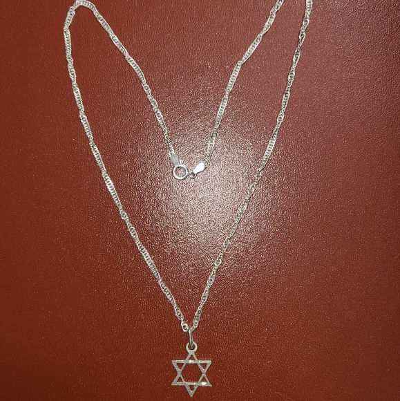 Star of David / magen David pendant and chain silver 925 Italy - Picture 6 of 15